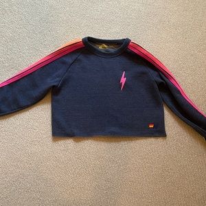 aviator nation bolt cropped crew